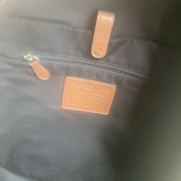 Coach Brown Leather & Camo Backpack - Picture 7 of 14